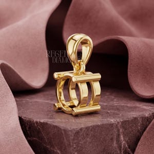 Round Solitaire Pendant Semi Mount Setting DIY 4-Prong Solitaire Mountings 925 Sterling Silver 10k Gold Platinum Blank Gemstone Basket Frame