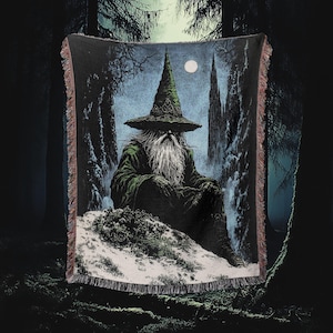 Dark Wizard Blanket, Occult Decor