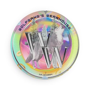 Wolfgang&#39;s Wearhouse Colorful Wolf Button Magnet - Unique Decor, Gifts, Fridge & Office Magnets, Personalized Home Accessories, Pastel Decor