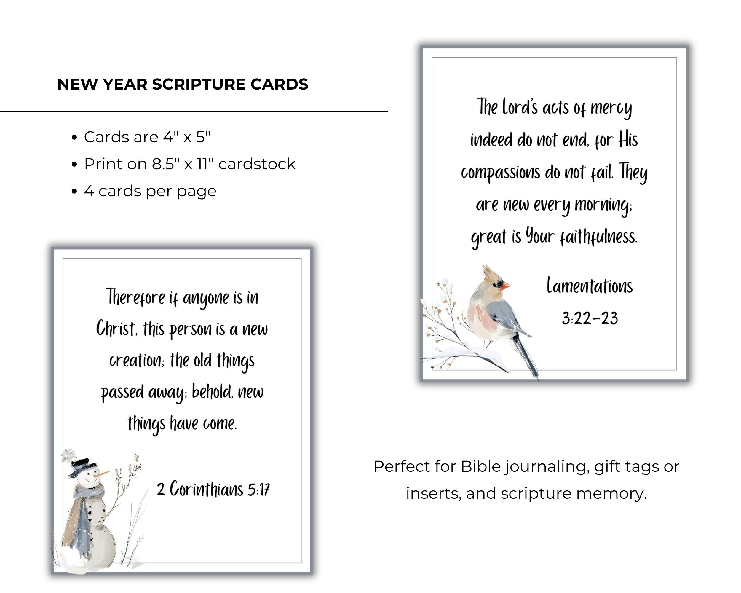 New Year Scripture Cards Printable | Winter Bible Verse Cards ...