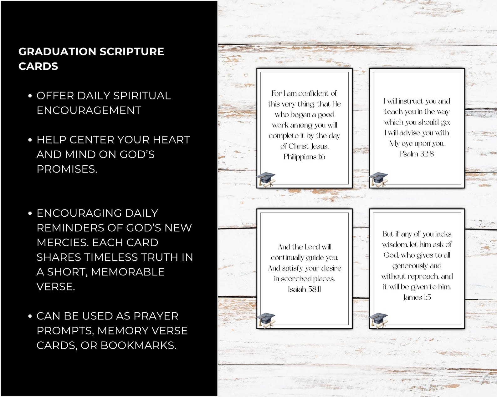 Graduation Scripture Cards | Printable Bible Verse Card Set | Christian ...