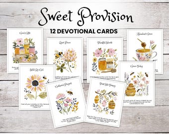 Sweet Provision Devotional Cards Printable | Christian Encouragement | Honeybee Quiet Time Aids