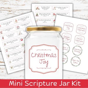 Scripture Jar Printable | DIY Christian Gift | Christmas Faith Decor | Advent Countdown