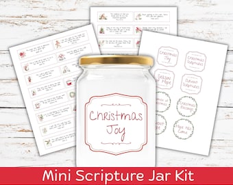 聖書の瓶の印刷物 | DIY キリスト教ギフト | クリスマスの信仰の飾り | アドベントカウントダウン