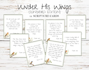 Bird Scripture Cards | Printable Bible Verse Card Set | Christian Encouragement