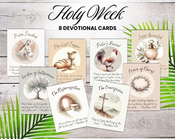 Holy Week Story Cards – Boho Watercolor Easter Devotionals (Digital Download)