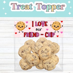 Valentine Treat Bag Topper Printable Valentines Cookie Topper Kids Treat Bags School Valentine Exchange Bag Topper Classroom Treat Bags