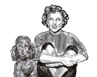 Betty White and Poodle Printable