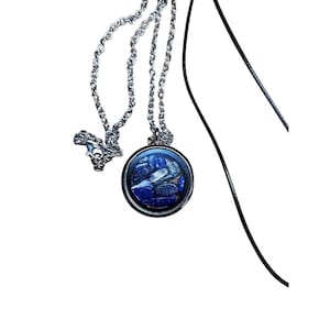 Elegant Lapis Lazuli Gemstone Pendant: Handcrafted Blue Stone Jewelry for Spiritual Healing