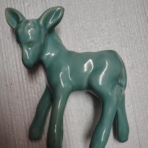 Vtg Ceramic Turquoise Donkey Planter Succulent Planter