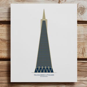 Transamerica Pyramid Art Print, San Francisco Landmark Illustration, Modern Architectural Wall Art