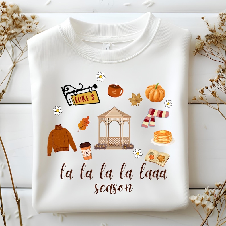 La La La La Laaa Season PNG&SVG, Gilmore Girls Luke’s Diner, Stars Hollow Tee, Autumn Tee, Cozy Fall Crewneck, Where You Lead I Will Follow