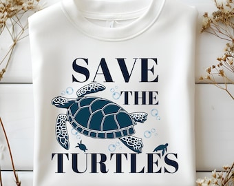 Save The Turtles Design: Earth Awareness PNG & SVG