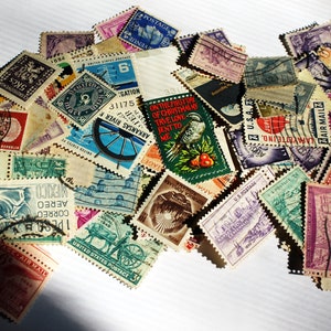 Vintage Bulk Postage Stamps Canceled and Unused, Junk Journals, Mixed Media, Altered Art image 2