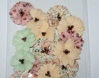 Pick Your Prima Marketing Mulberry Paper Flowers, Scrapbooking Flowers Junk Journaling Mixed Media