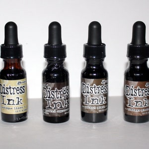 Tim Holtz Distress Ink Pad Re-Inker Bottle, Single Color Inks, Ranger Ink Stamp reinker bottle, Scrapbooking Ink, Journaling Ink, Craft Ink
