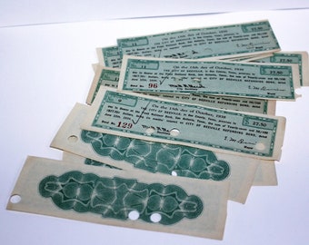 Set of 10 Refunding Bonds from October 1938 and October 1939, Vintage Ephemera, Junk Journaling Ephemera