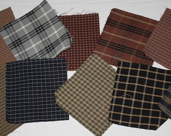 Scraps of Homespun Fabrics for Fabric Clusters, Slow Stitching, Junk Journaling, Scrappy Quilts, Crazy Quilts, Patchwork