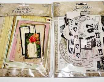 Tim Holtz Ideo-ology Layers Remnants, Urban Layers, Journal Cards, Vintage Style Cards, Junk Journal Ephemera