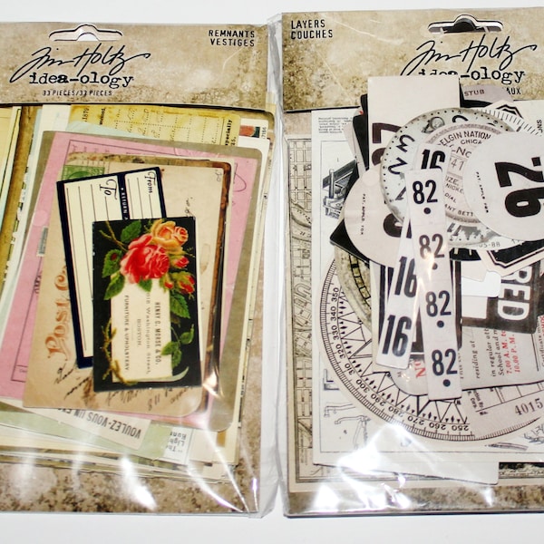 Tim Holtz Ideo-ology Layers Remnants, Urban Layers, Journal Cards, Vintage Style Cards, Junk Journal Ephemera