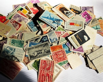 Vintage Bulk Postage Stamps Canceled and Unused, Junk Journals, Mixed Media, Altered Art