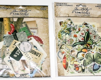 Tim Holtz Ideo-ology Ephemera Pack Die Cuts, Memoir, Field Notes Vintage Images Junk Journaling Altered Art