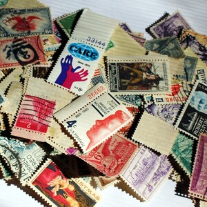 Vintage Bulk Postage Stamps Canceled and Unused, Junk Journals, Mixed Media, Altered Art image 3