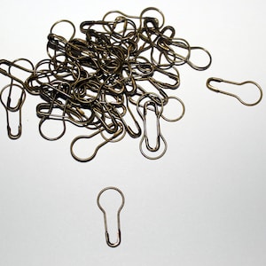 Set of 50 Bulb Pins, Gourd Pins, Junk Journal Pins, Dangle Pin, Stitch Markers, Garment Pins, Pear Shaped Pins, Safety Pins