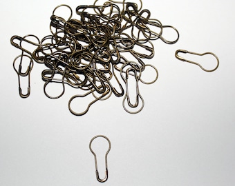 Set of 50 Bulb Pins, Gourd Pins, Junk Journal Pins, Dangle Pin, Stitch Markers, Garment Pins, Pear Shaped Pins, Safety Pins