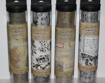 Tim Holtz Idea-Ology Collage Paper, Tissue Like Paper for Crafting Collage, Tear Paper Mixed Media