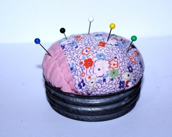 Vintage Style Quilt Pincushion, Unique Sewing gift, Vintage Craft Room Decor