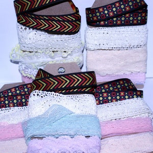 Random Mix of Lace and Ribbon for Junk Journals, Crazy Quilts, Mixed Media, Altered Art