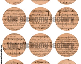 Digital German Sheet Music Paper, Anitque Sheet Music Paper, Sheet Music Tags and Circles, Junk Journaling Papers, Grungy Papers