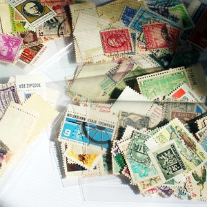 Vintage Bulk Postage Stamps Canceled and Unused, Junk Journals, Mixed Media, Altered Art image 4