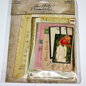 Tim Holtz Ideo-ology Layers Remnants, Urban Layers, Journal Cards, Vintage Style Cards, Junk Journal Ephemera Remnants