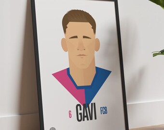 Gavi poster of FC Barcelona and Spain