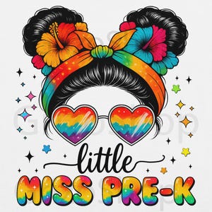 Little Miss Pre K PNG Pre K First Day of School Shirt Design png Pre Kindergarten Girls Sublimation Pre K Shirt Png, PreK Back to School png