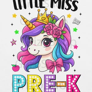 Little Miss Pre K PNG Pre K First Day of School Shirt Design png Pre Kindergarten Girls Sublimation Pre K Shirt Png, PreK Back to School png