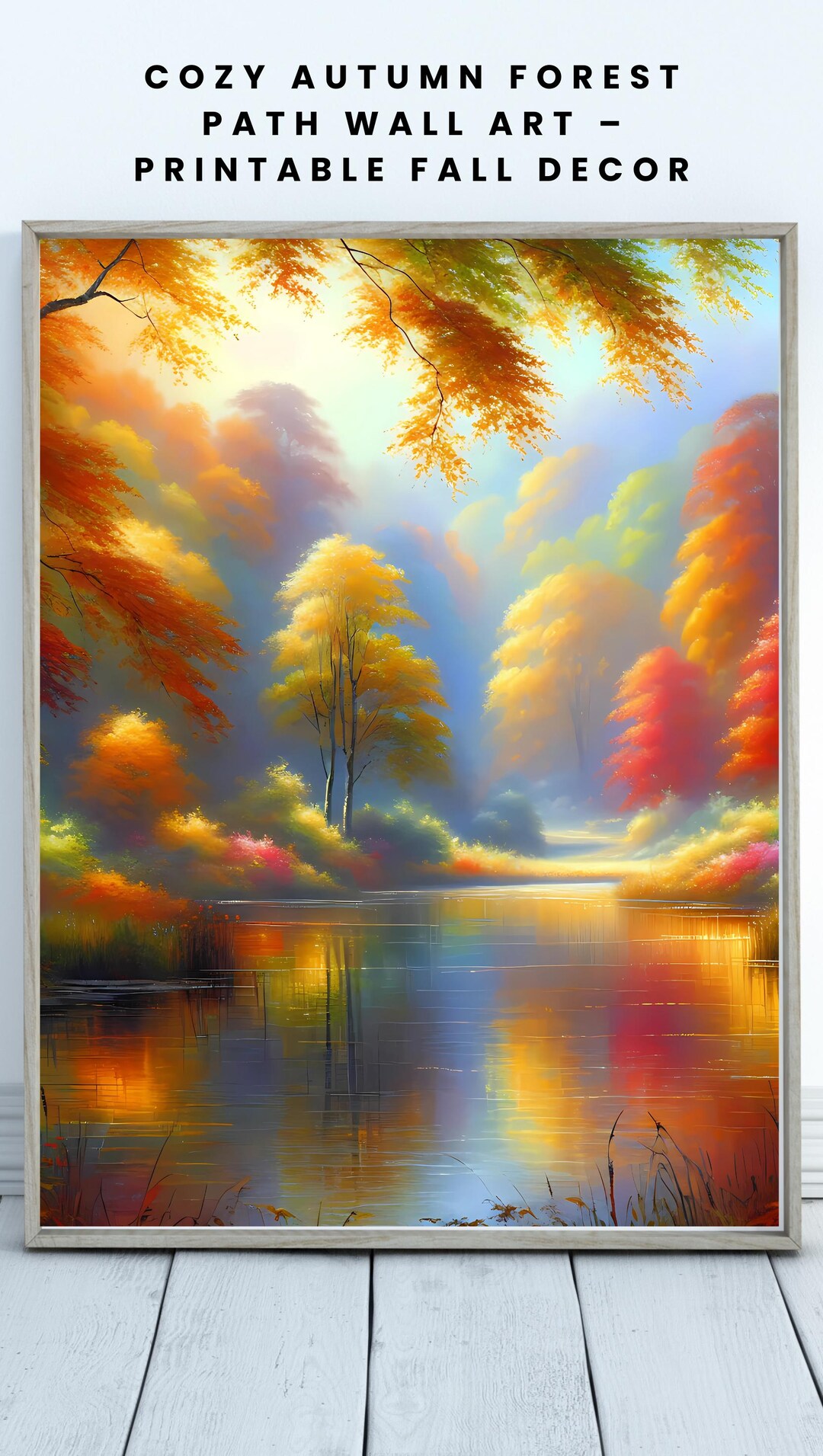 Autumn Forest Wall Art Printable Fall Landscape Decor Cozy Nature Path ...