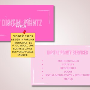 CARTES DE VISITE PERSONNALISÉES - Impression numérique par Ellie