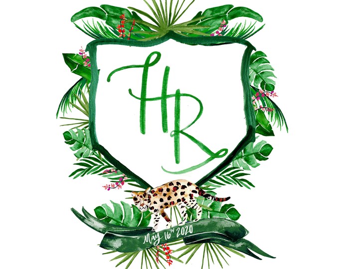 Custom Watercolor Crest Design Artwork / Digital File | Etsy