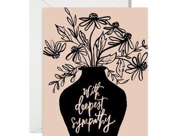 General Greetings - With Deepest Sympathy - Sympathy Card - Thinking of You - Painted & Hand Lettered Cards - A-2