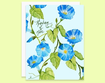 Friendship Greetings - Morning Glory - Thinking of You - Painted & Hand Lettered Cards - A-2