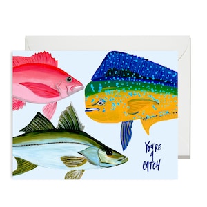General Greetings You're a Catch Blue Painted & Hand Lettered Cards A-2 image 1