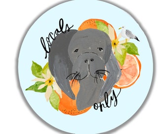 Die Cut Stickers - Manatee & Oranges - Locals Only - Stickers - Vinyl Stickers