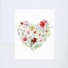 Floral Heart - Painted - Friendship - Love Greeting Card - A-2 Single Card 