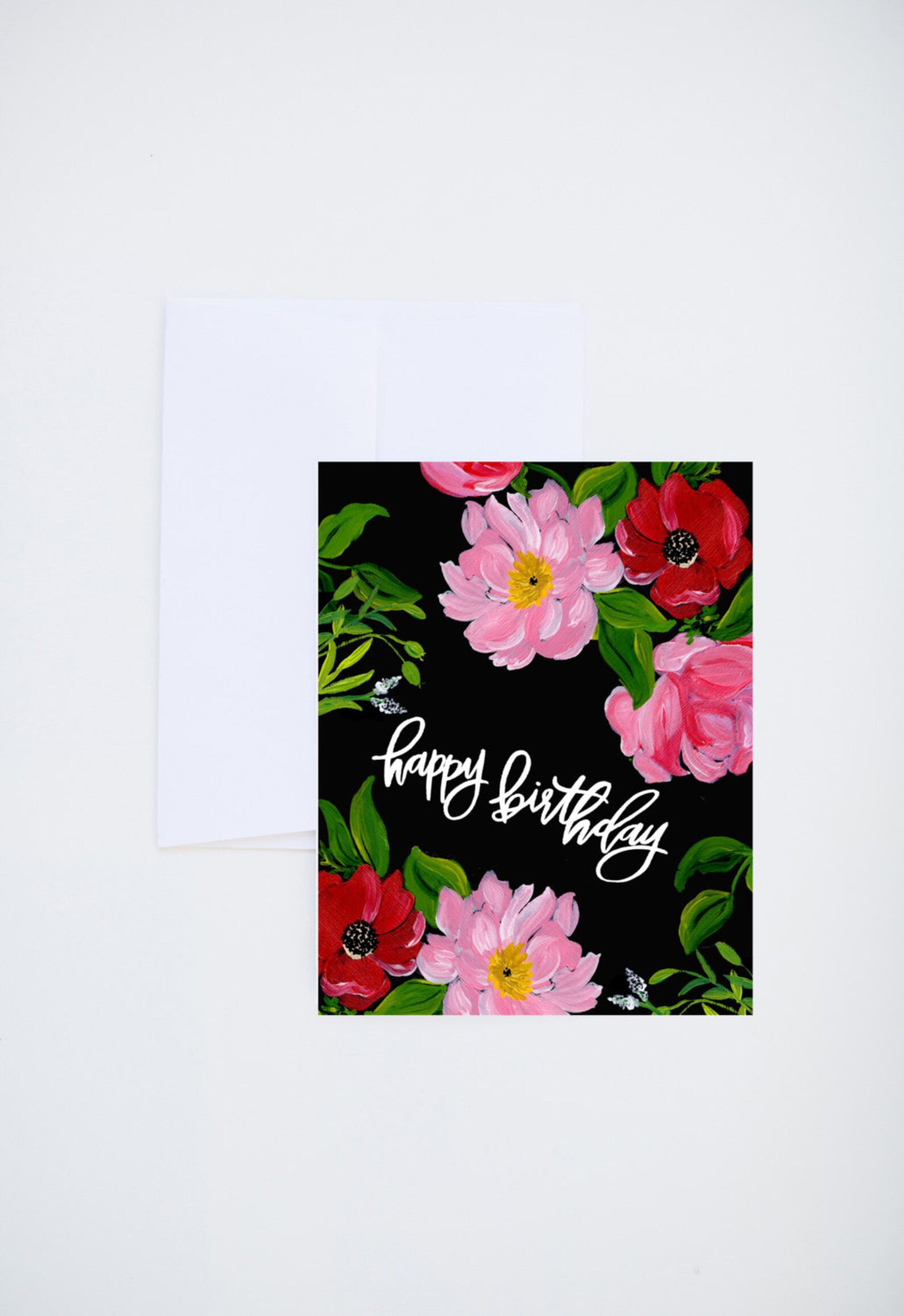 Birthday Greetings Happy Birthday Painted Peonies | Etsy