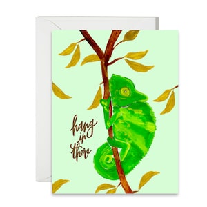 General Greetings - Hang in There - Green and Yellow- Painted & Hand Lettered Cards - A-2