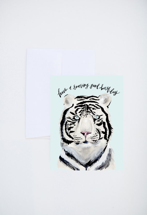Carte D'anniversaire Avec Le Tigre Mignon Illustration De Vecteur