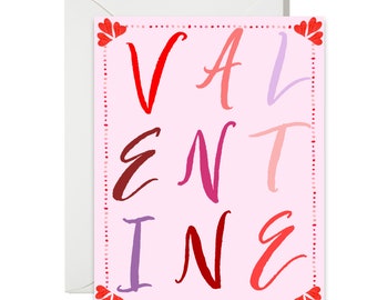 Love & Friendship - Color Block Valentine - Valentines Day - Single Card A-2